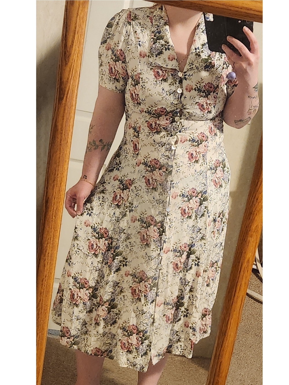 Vintage Betsys Things Floral Midi Dress